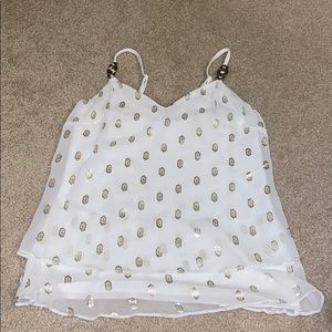 White dressy tank with design